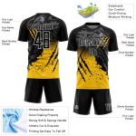 Scratch Gradient Jersey Yellow-White Splash Sublimation Soccer Black Uniform Custom