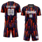 Jersey Soccer Sublimation Black White-Orange Custom Uniform