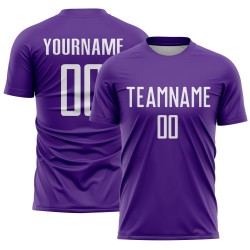 Uniform Custom Soccer White Purple Jersey Sublimation