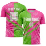 Uniform Jersey Scratch Soccer Pattern Custom Green-Pink Graffiti Sublimation Aurora