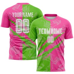 Uniform Jersey Scratch Soccer Pattern Custom Green-Pink Graffiti Sublimation Aurora