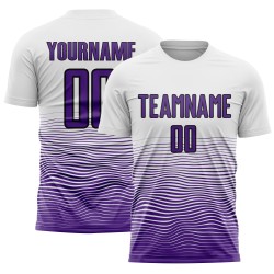Line Uniform Soccer Gradient Purple-Black Jersey Custom Sublimation White