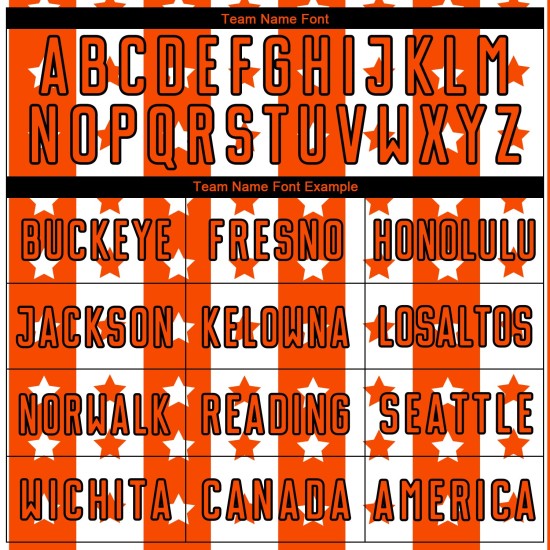 Stars Jersey Orange Stripes And Soccer Sublimation Custom Uniform Black-White