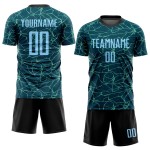 Jersey Teal Sublimation Custom Soccer Blue-Black Uniform Light Jersey Teal Sublimation Custom Soccer Blue-Black Uniform Light