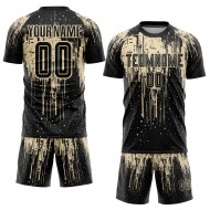 Jersey Sublimation Uniform Cream Black Custom Soccer City Jersey Sublimation Uniform Cream Black Custom Soccer City