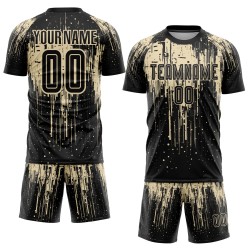 Jersey Sublimation Uniform Cream Black Custom Soccer City