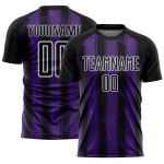 Abstract Purple-White Jersey Black Soccer Network Custom Sublimation Uniform
