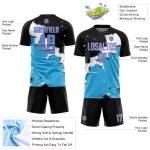 Sublimation Jersey Sky Spalsh Blue-Pink Uniform Custom Soccer Black Sublimation Jersey Sky Spalsh Blue-Pink Uniform Custom Soccer Black