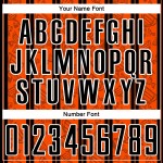 Line Sublimation Stripe Jersey Orange Black-White Soccer Uniform Custom