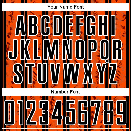 Line Sublimation Stripe Jersey Orange Black-White Soccer Uniform Custom