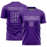 Custom Geometric Uniform White Shape Soccer Jersey Purple Sublimation Custom Geometric Uniform White Shape Soccer Jersey Purple Sublimation