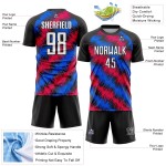 Custom Soccer Black Red-Royal Sublimation Uniform Jersey