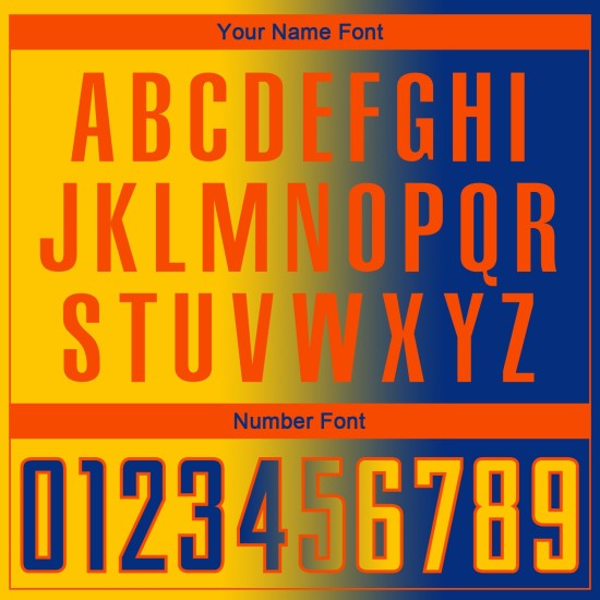 Fashion Gradient Soccer Custom Royal Sublimation Uniform Jersey Yellow-Orange Fashion Gradient Soccer Custom Royal Sublimation Uniform Jersey Yellow-Orange